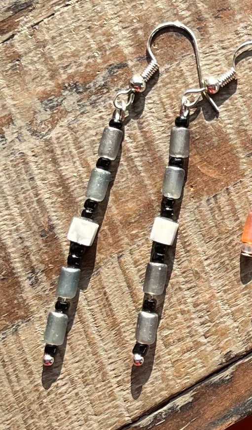 HOWLITE STICK EARRINGS