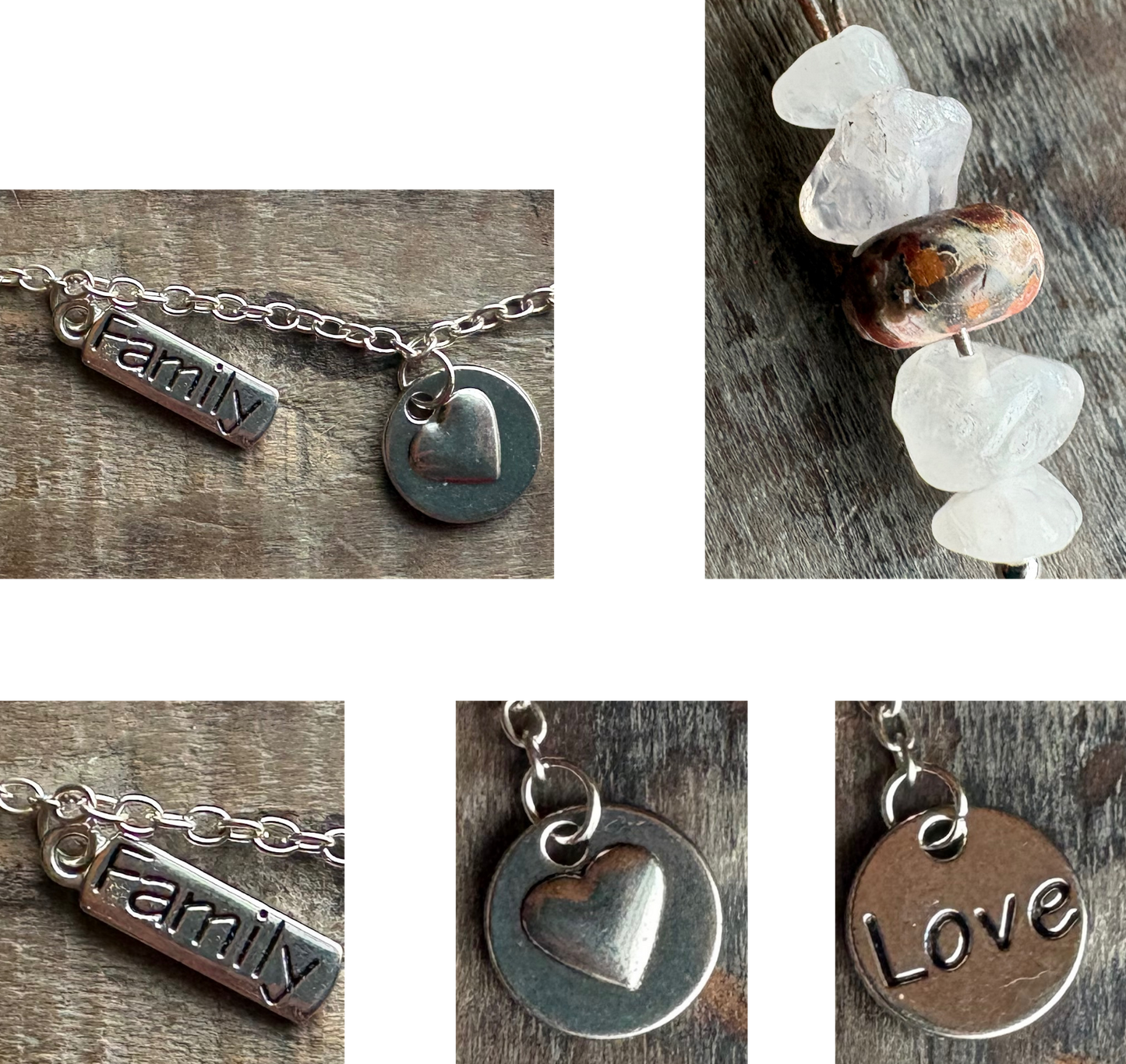 Rose Quartz & Leopard Jasper Keychain