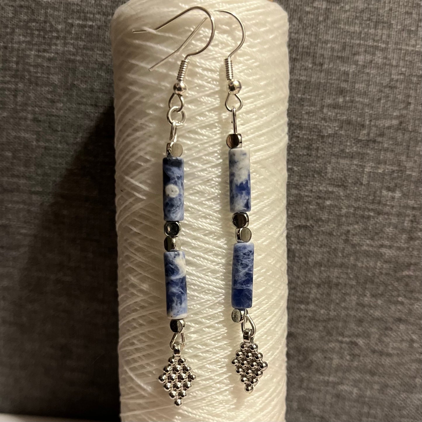 BLUE & WHITE SODALITE EARRINGS